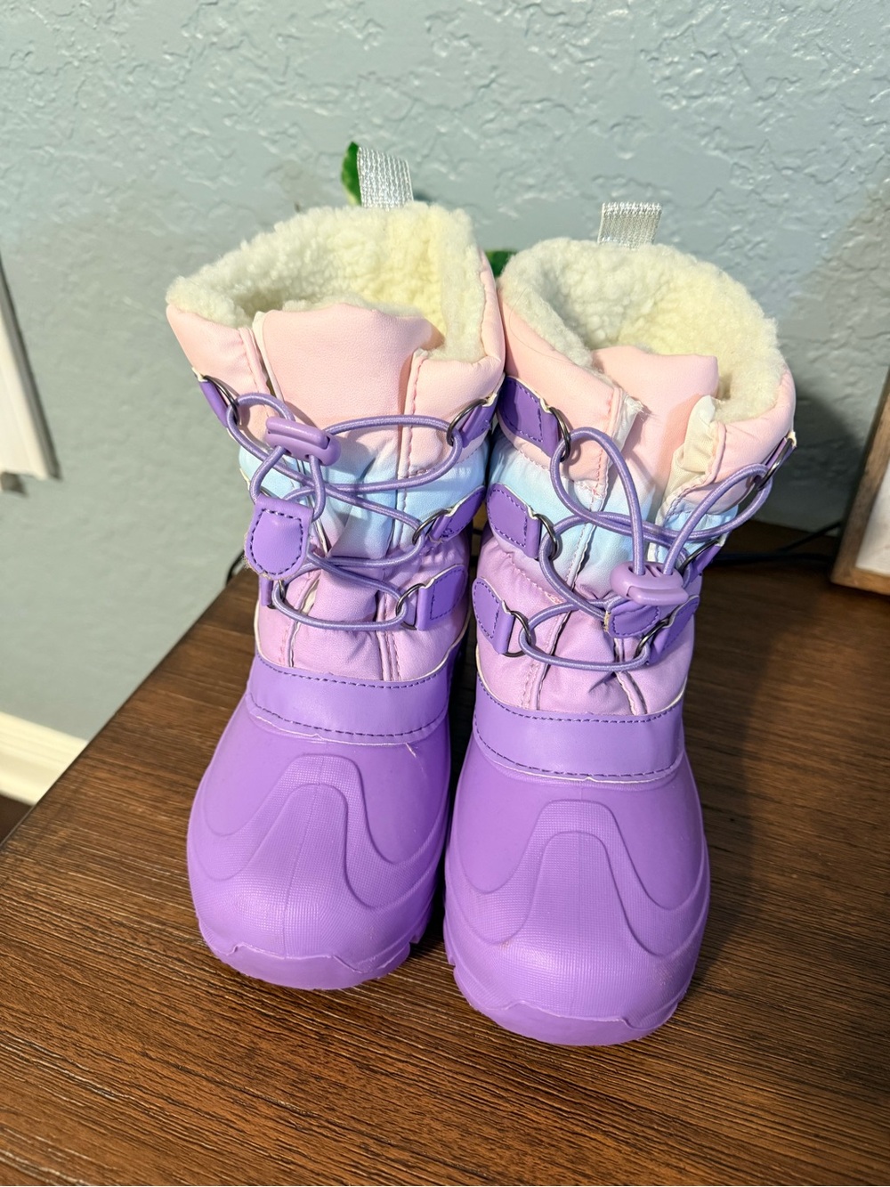Kids Purple & Pink Winter Snow Boots - Cozy Fleece Lined